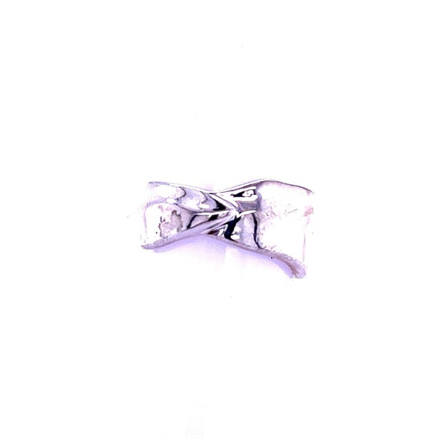 1990s Tiffany & Co Leaf Ring Size 5 Sterling Silver 5.5 Grams Estate For Sale - Image 10 of 13