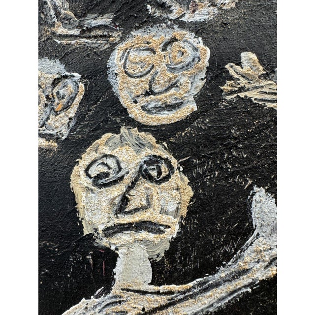 Jeune Eve, Art Brut, 1968, Oil and Sand on Canvas For Sale - Image 9 of 12