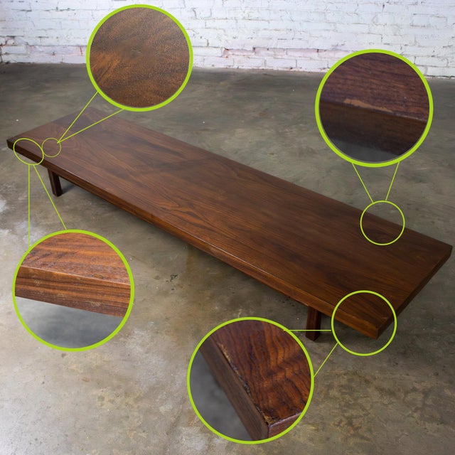 Mid-20th Century MCM Low Walnut Coffee Table or Bench by Milo Baughman for Thayer Coggin For Sale - Image 17 of 18