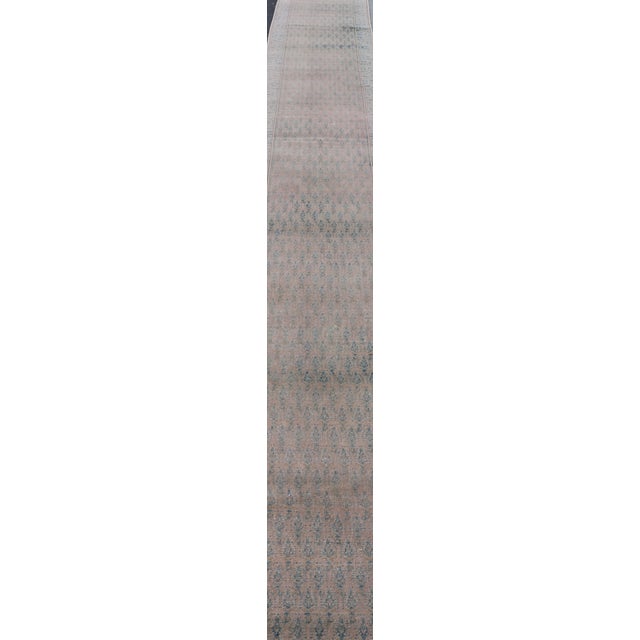 Seraband Runner With Intricate Pattern in Light Blue Field For Sale - Image 11 of 13