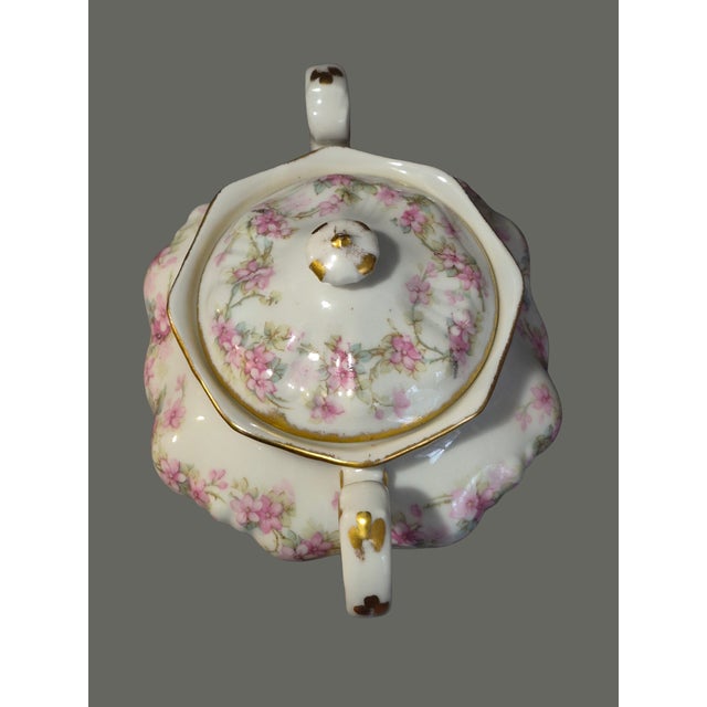 Limoges, France Vintage Limoges Elite L France Bawo & Dotter Hand Painted Floral Sugar Bowl For Sale - Image 4 of 11