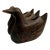 Mid-Century Modern Antique Hand-Carved Teak Wood Three-Duck Box For Sale