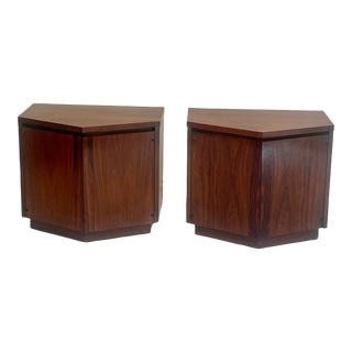 Vintage Walnut & Rosewood Night Stands - a Pair For Sale