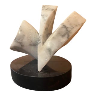 1970s Abstract Marble Sculpture on Revolving Base For Sale