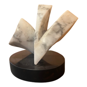 1970s Abstract Marble Sculpture on Revolving Base