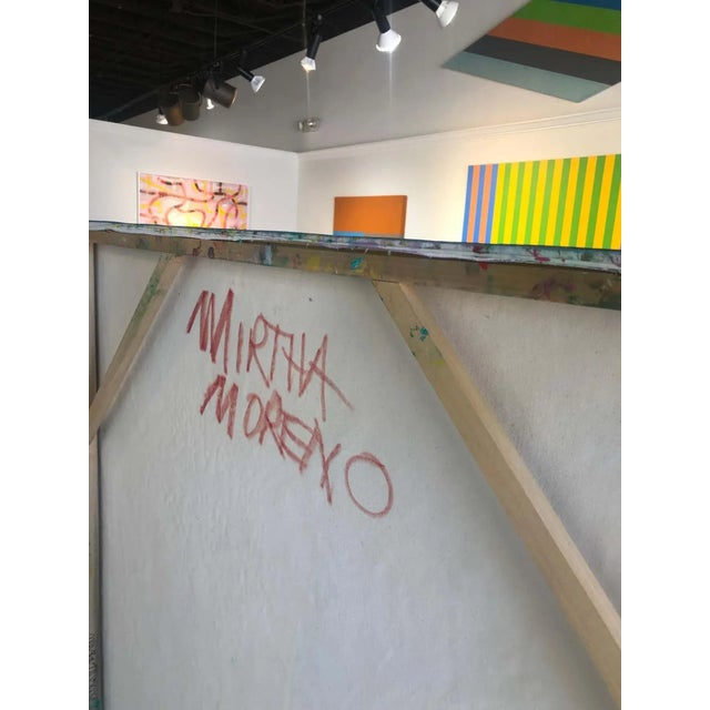 Textile Mirtha Moreno Large Oil Painting on Canvas Titled: “Emerald City” 2015 For Sale - Image 7 of 12