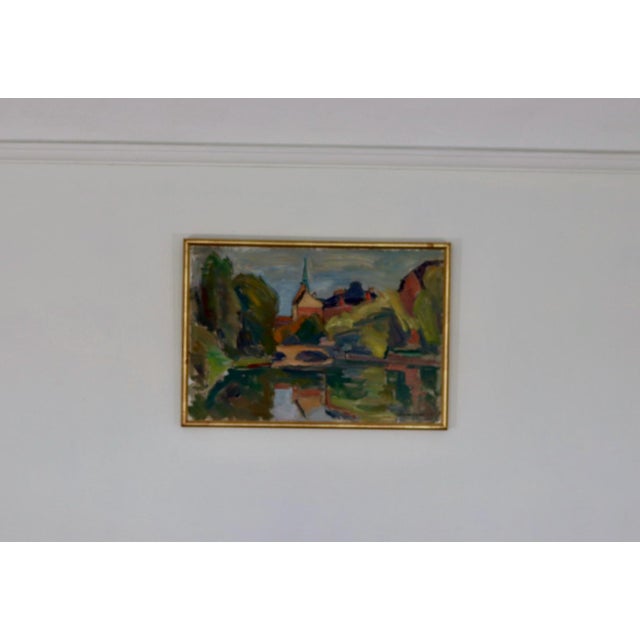 Original Swedish Oil on Canvas – “Hrebro” by Harry Thomander – Signed & Dated 1964, Framed 59 × 41 cm (23.2" × 16.1") A...