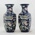 Pair of Chinese Mid-20th Century Famille Rose Cobalt Blue Hexagonal Vases For Sale - Image 14 of 14