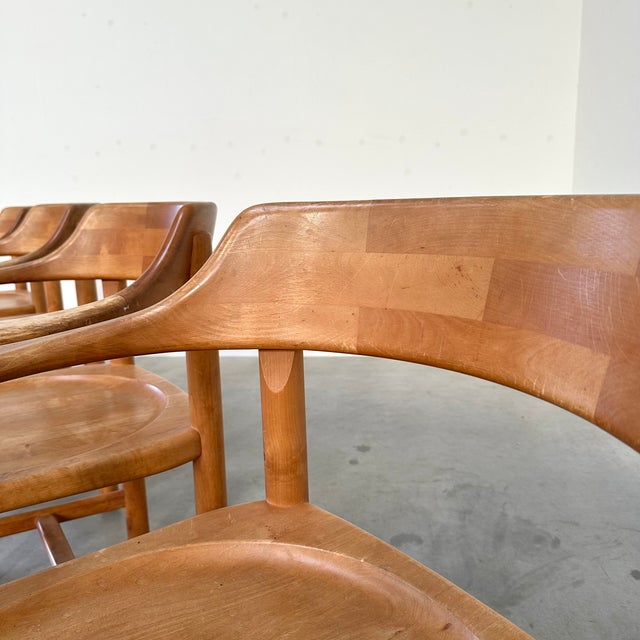 Vintage Dining Chairs in Pine by Rainer Daumiller, 1970s, Set of 5 For Sale - Image 4 of 8