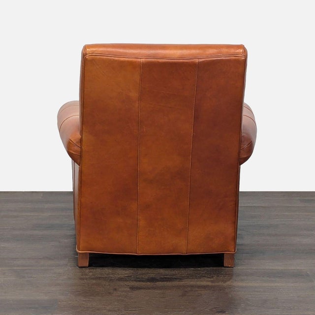2010s Ethan Allen Brown Leather Lounge Chair – Comfortable Classic Style For Sale - Image 5 of 8