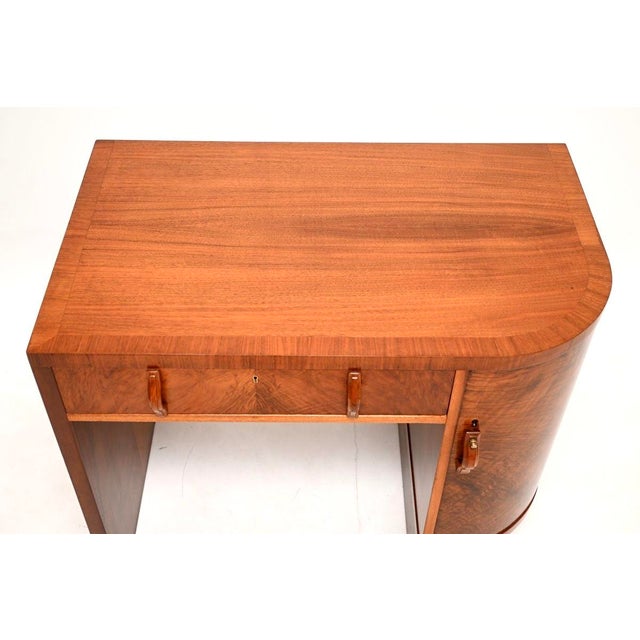 Art Deco Figured Walnut Desk, 1930s For Sale - Image 10 of 14