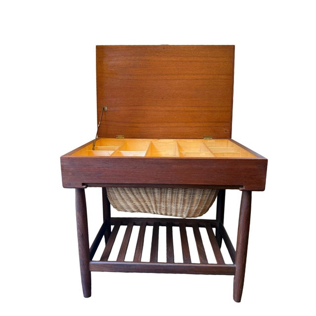 Danish Modern Teak Sewing Table by Ejvind A. Johansson for Vitré, Denmark, 1960s For Sale - Image 4 of 11