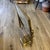 Heavy brass construction with swiveling double-sided mirror, original patina and substantial cast-brass hardware....