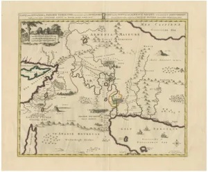 Antique Map of the Location of the Garden of Eden and Travels of the Patriarchs, 1725
