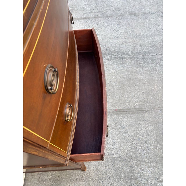 Antique Mahogany Highboy Dresser | Early 1900s Colonial Revival Tall Chest of Drawers | Traditional American Bedroom Furniture | Solid Wood For Sale - Image 11 of 12