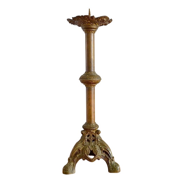 Antique Brass Candlestick, 1880s For Sale