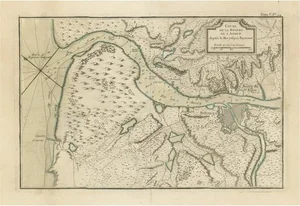 Antique Map of the Adour River, 1764