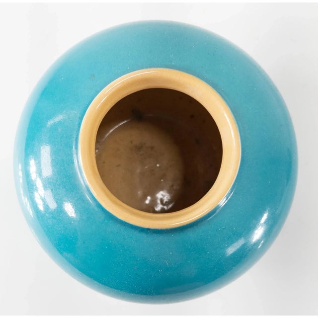 Chinoiserie Chinese Turquoise Enamel Ginger Jar For Sale - Image 3 of 8