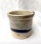 Vintage Blue Stripe Stoneware Crock/Salt For Sale - Image 4 of 11