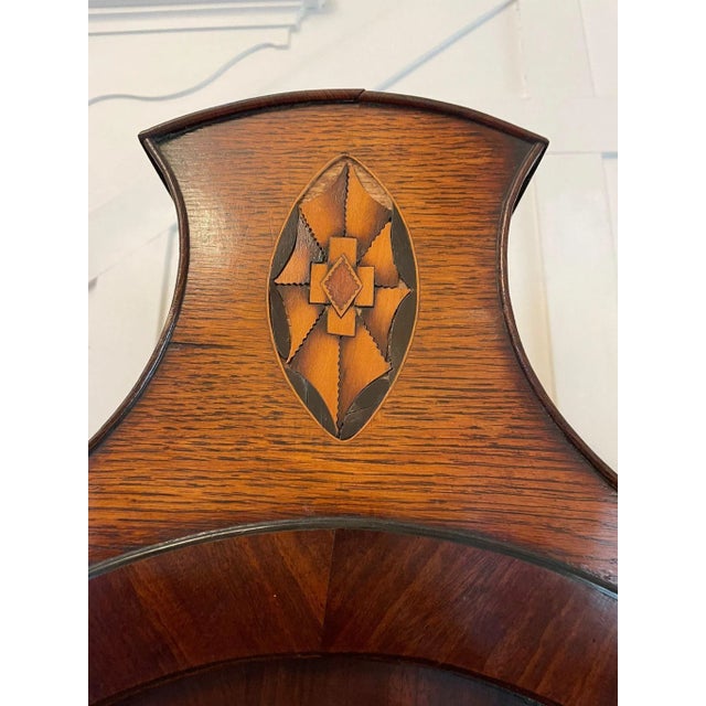 Antique George III Quality Eight Day Brass Face Oak Longcase Clock For Sale - Image 12 of 14