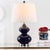 Alfred 24 Inch H Double Gourd Glass Table Lamp in Navy - a Pair For Sale - Image 4 of 6