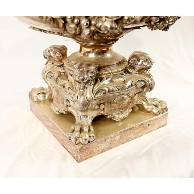 Napoleon III French Silvered Bronze Centrepiece Bowl For Sale - Image 5 of 11