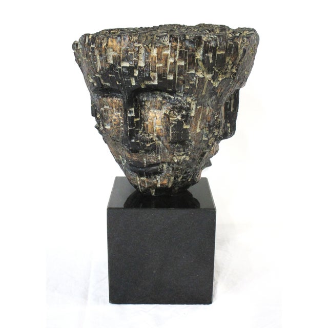 Mid Century Brutalist Head Sculpture in the Style of Curtis Jere For Sale - Image 9 of 10