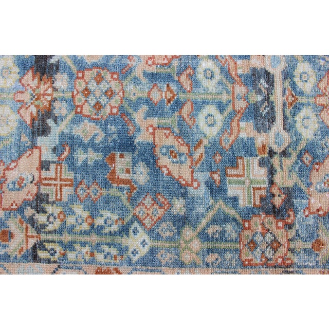 Persian Antique Malayer Rug With All-Over Design in Various Blue, Ivory & Red 4'8 X 6'3 For Sale - Image 15 of 17