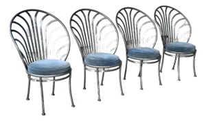 Mid Century Steel Sculptural Dining Chairs Attributed to Arthur Umanoff