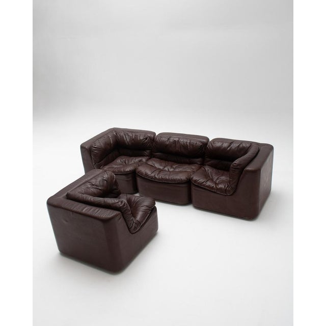 Mid-century modern sofa set, Plus 144 design by Friedrich Hill for Walter Knoll (Germany, 1970s). Each module features...