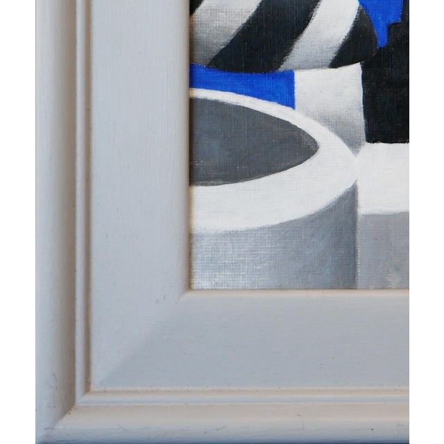 Scott Woodard "Puffy City Night Scape" Blue, White, Gray & Black Contemporary Surreal Painting, 2022 For Sale In Houston - Image 6 of 10