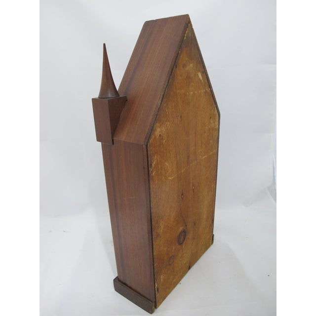 Antique Smith & Goodrich 30 Hour Steeple Mantel Clock With Hand Painted Old State House For Sale - Image 12 of 14