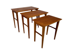German Teak Nesting Tables, 1950s, Set of 3