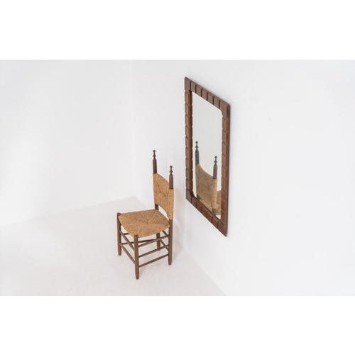 Wood Sculptural Graphic Wall Mirror For Sale - Image 7 of 8