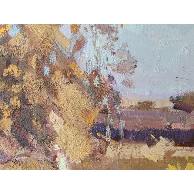 Textile Calvin Liang Oil Painting Rural California Impressionist Landscape For Sale - Image 7 of 14
