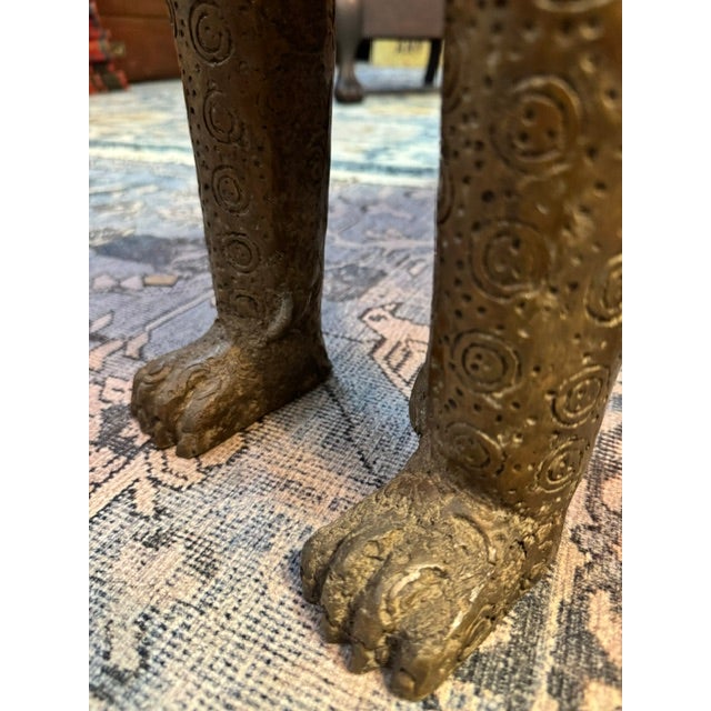 Antique Pair of Bronze Royal Leopard Sculptures From Benin For Sale - Image 16 of 18