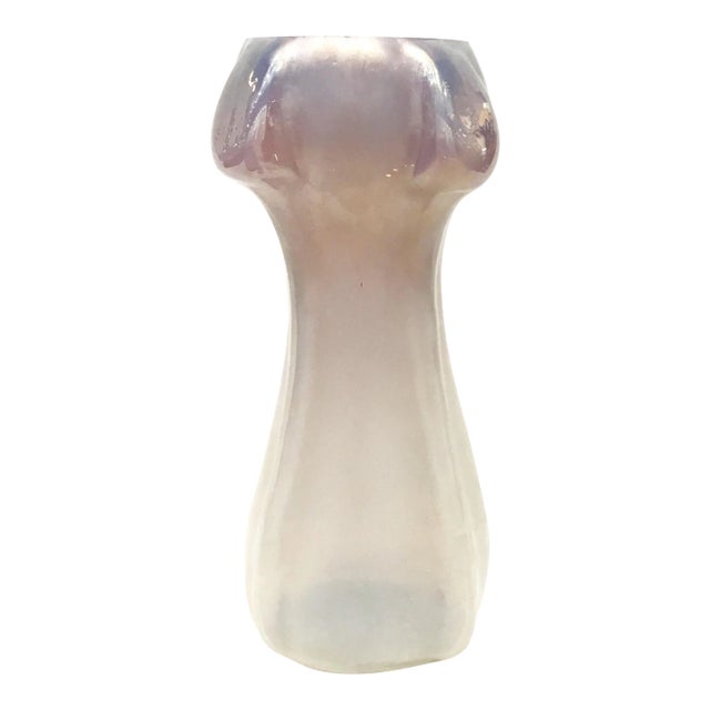 Large Lavander Iridescent Loetz Vintage Art Glass Vase For Sale