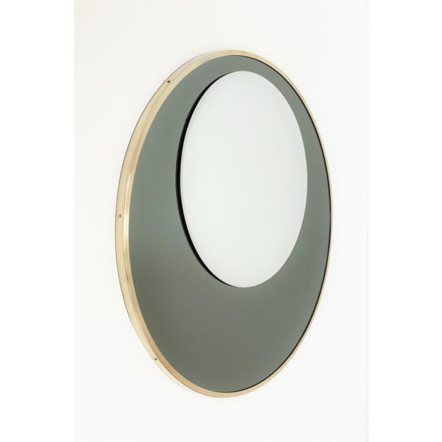 Italian Double Glass Wall Mirror with Brass Frame, 1970s For Sale - Image 17 of 17