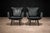Pair of Armchairs in & Faux Black Leather, Unknown, 1950s For Sale - Image 4 of 9