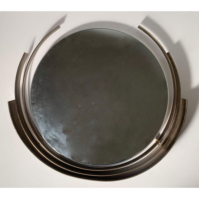 Mid-Century Modern Curtis Jere Brass Circular Round Mirror / Paul Evans For Sale - Image 3 of 8