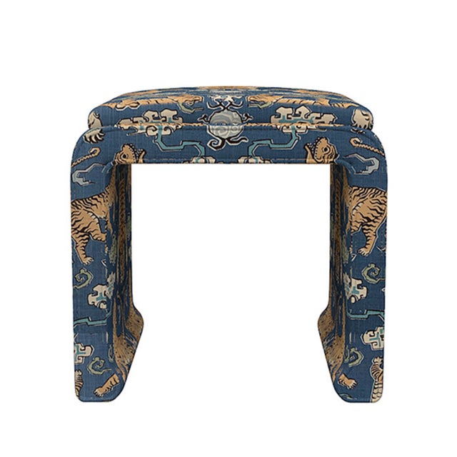 New special order item. Not vintage. Inspired by Ming Dynasty design, this upholstered stool brings timeless elegance to...