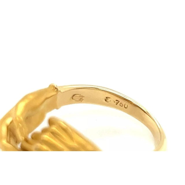 Carrera Y Carrera 18k Yellow Gold Emerald His & Her Hands Ring, Size 5.5 For Sale - Image 10 of 10