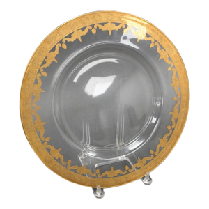 Arte Italica Vetro Glass and 24ct Gold Charger Plate