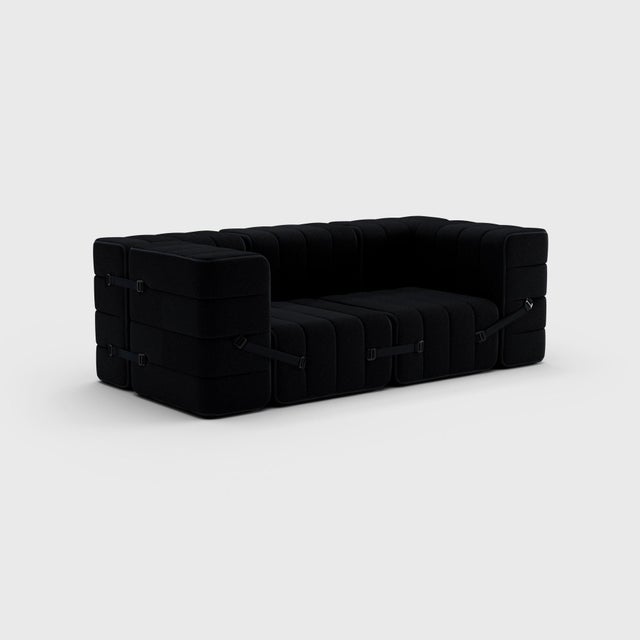 Wood 2-Seater Modular Sofa with Armrests in Sera Fabric by Ambivalenz, Set of 7 For Sale - Image 7 of 10