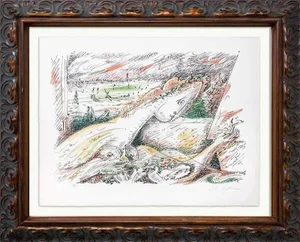 Andre Masson Hand Signed Ltd. Ed. 108 Original Lithograph W/Archival Frame