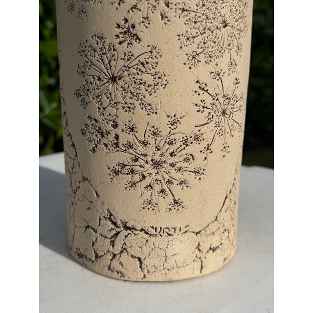 Postmodern Vintage Curtis Faux Plaster Botanical Table Lamp For Sale - Image 3 of 12
