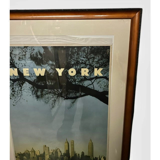 New York Go by Train Pennsylvania Railroad 1949 Large Framed Travel Poster For Sale - Image 4 of 6