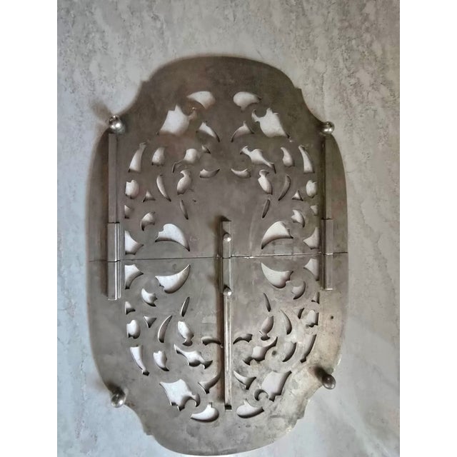 Victorian Antique “Means Best” Silverplate Trivet by Manning-Bowman, Meriden Ct, Circa 1910 For Sale - Image 3 of 4