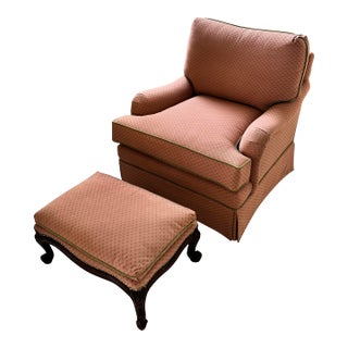 1950s Minton-Spidell Inspired French Provincial Gilded Scroll Arm Upholstered Window Bench – Green Plaid For Sale