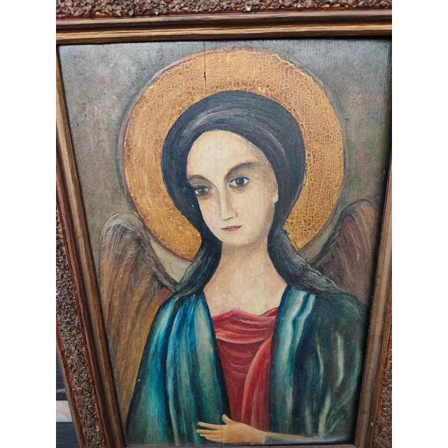 Pre-War Icon of St. Michael the Archangel, 1920s, Beech For Sale - Image 3 of 6